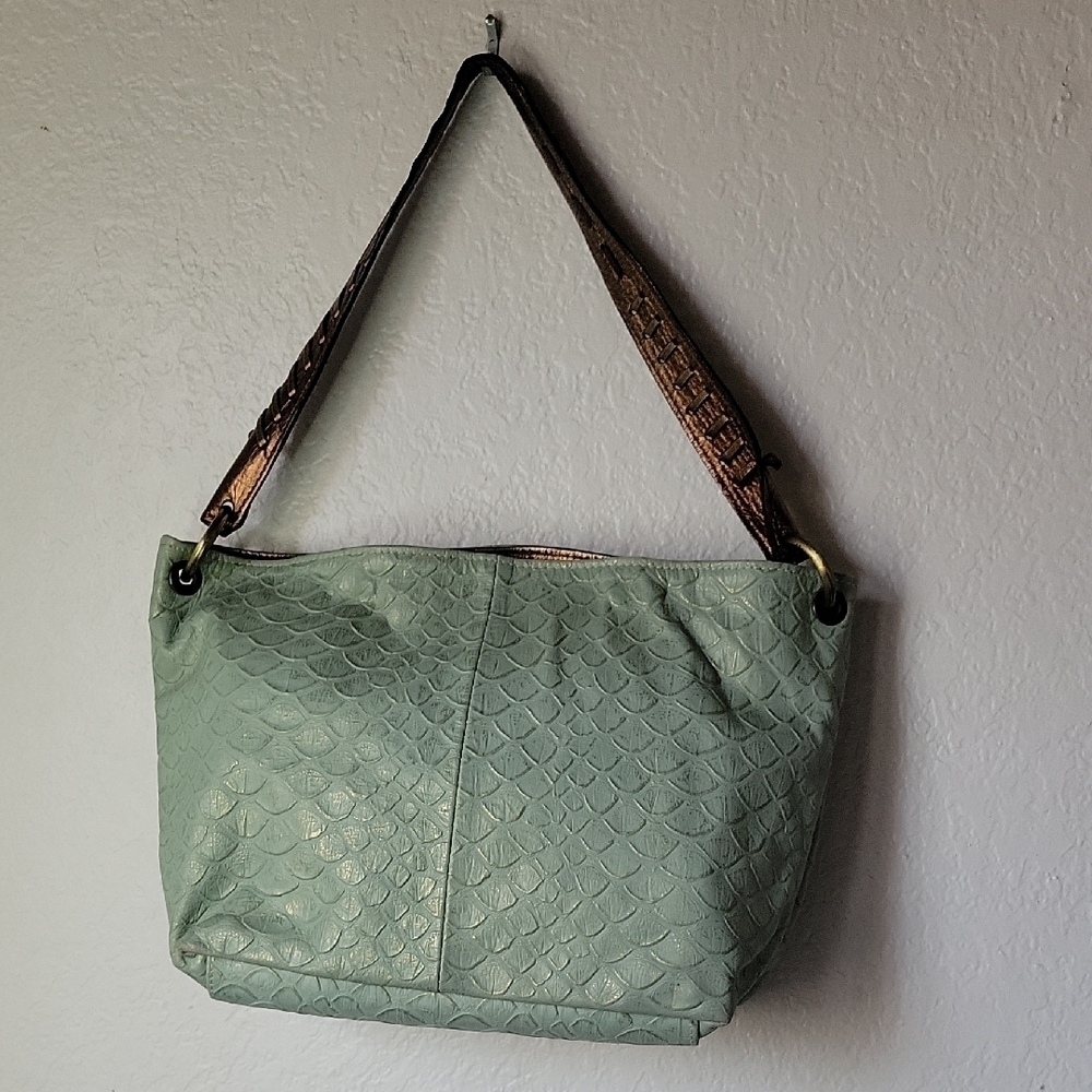 CECCONI PIERO Italy Leather Green Hand Bag Purse